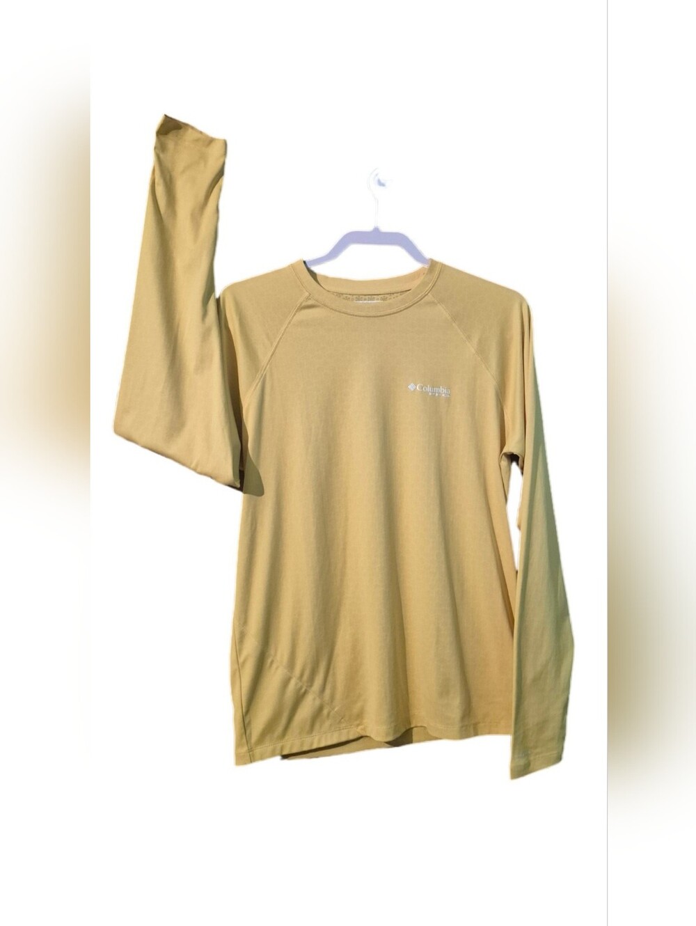 Columbia Mens PFG Yellow Long Sleeve Size Small